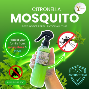 Citronella Air Freshener Spray – Mosquito Repellent & Disinfectant | Water-Based All-in-One Solution