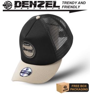DENZEL DZ 146 TRUCKER CAP - Topi Hitam Coklat - TOPI HIKING - TOPI GUNUNG - TOPI TRUCKER - TOPI PRIA
