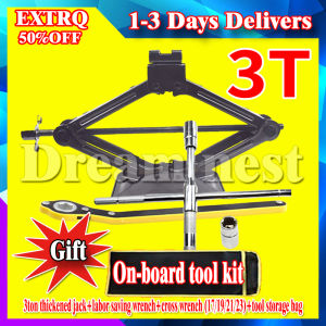 1T-3T Auto Labor Saving Jack Small Car Tire Jack SUV Car Tool Set Scissor Jack