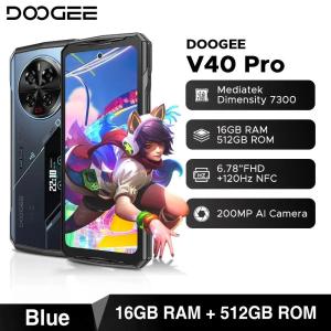 DOOGEE V40 Pro Rugged Phone6.78" IP5 Display 5G 16G6 512G6 Dimensity7300 4nm 200MP Al camera 8680mAh Mobile Phone Android 14