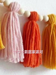 Dành Riêng Cho ins Dải trang trí tua rua hạt gỗ phong cách Bohemian dải tua rua sinh nhật trang trí tiệc sinh nhật
