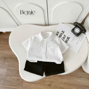 Set bộ sơ mi Vigorous áo sơ mi tay ngắn kèm quần short cho bé trai size 9kg đến 28kg BERNIE H0726Q25