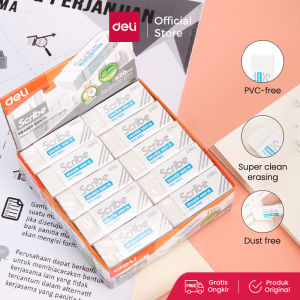 Deli Eraser / Penghapus Pensil Putih Bebas PVC Bebas Debu Tidak Beracun 1 pcs EH00110