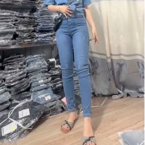 Quần jean nữ lưng cao 1 CÚC + 2 TÚI KIỂU VUÔNG BẦU đai cao qua rốn đáy cao cực đẹp hình thật chuẩn dáng quần bò chất lượng chính hiệu xưởng sản xuất với giá bán tận gốc siêu rẻ mẫu quần nữ bán chạy nss091