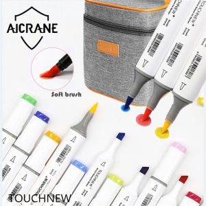 AICRANE Soft Brush Art Markers Pen Set TOUCHNEW Sketch Alcohol Ink Brush Dual Tips Professional Drawing Marker Colorless Blender