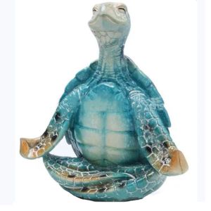 OKDEALS01 Creative Collection Yoga Meditation Sitting Position Design Peacefulness Resin Crafts Home Decoration Garden Statue Sea Turtle Figurine Ornament Simulated Turtle