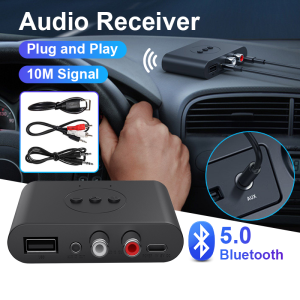 USB Bluetooth 5.2 Audio Receiver NFC U Disk RCA 3.5mm AUX Car Kit Transmitter NFC Bluetooth Music Receiver
