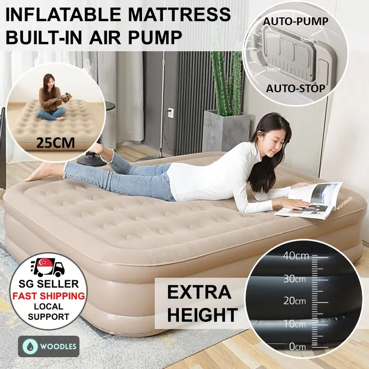 SG Stock] WOODLES Mattress Inflatable Air Bed Built In Integrated