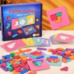 Wooden 3D Brain Teaser Puzzle Mainan Pendidikan - 2 Player Educational Toy for Kids 3+ 🧠