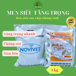 MEN SIÊU TĂNG TRỌNG Novivet tăng trọng nhanh phòng tiêu chảy cho gia súc lợn gia cầm gói 1 kg