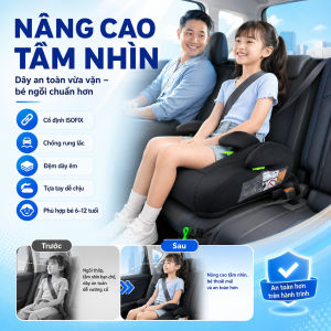 Ghế ngồi ô tô cho bé Ghế nâng trẻ em ISOFIX cho trẻ từ 6-12 tuổi có thể giặt được lưng cao đệm ngồi có thể tháo rời ghế nâng trẻ em cỡ lớn.