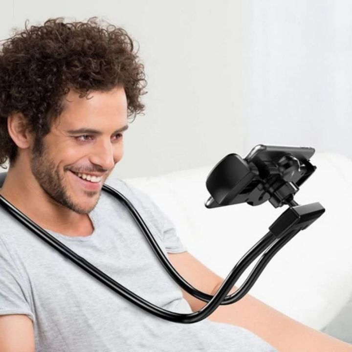 Lazy Neck Phone Holder / Holder Handphone Leher / Holder HP Lazy Hanging Neck cell stand Meja Mobil / Lazy Pod HP Holder / Pegangan HP Kuat Flexible