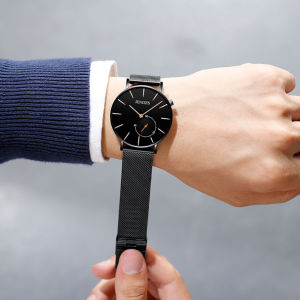JENISES men watch new jam tangan lelaki Quartz Casual Waterproof Fashion Exquisite Simple Luxury jam tangan lelaki Holiday gift Mineral glass Metal strap [011]