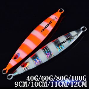 PROBEROS 1PC Lead Fish Metal Jig 40g 60g 80g 100g Fishing Bait 3D Eyes Fishing Jig Jigging Lure 80g Deep Sea Fishing Kit Hard Lure Casting LF090