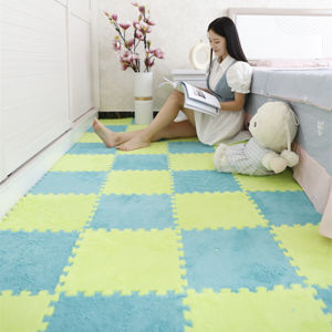 TaroBall 30*30cm Plush EVA Soft Splicing Carpet Children Puzzle Foam Crawling Mat Bedroom Cheap Floor Mat Decoration