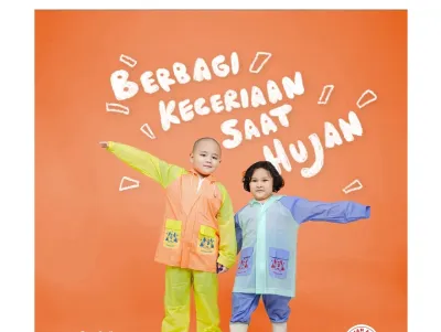 Jas Hujan Setelan Anak Kecil Lucu Imut Murah Gajah Elephant Kids