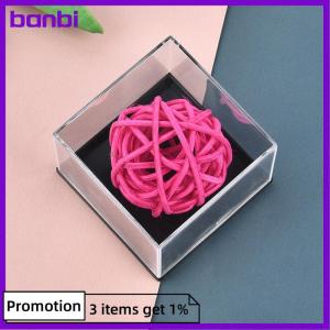 banbi 1Pc Storage Boxes Lids Display Clear Container Specimen Mini Square Cube Acrylic Case Rough Mineral Standard