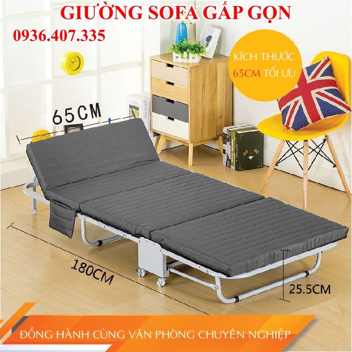 Giường gấp sofa thông minh Hàn Quốc - giường ngủ trưa văn phòng 180 x 65 x 26 cm