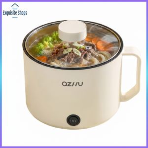 220V Mini Electric Cooking Pot 1.8L Multifunctional Small Fryer for Noodles Eggs and Steaks Easy to Clean Compact Kitchen Tool