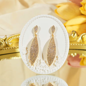 SEQUITO Exquisite Bridal Wedding Ear Jewelry Full Micro Pave Twinkling AAAAA Zircon White Golden Long Drop Earrings SE969