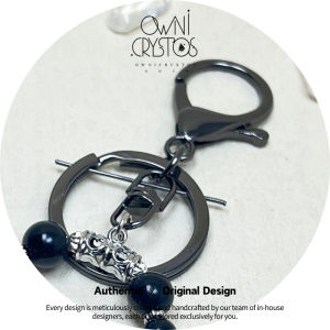 【OwniCrystos】Nine Tailed Fox for Romance Rose Quartz Agate Natural Crystal Bag Charm Keychain