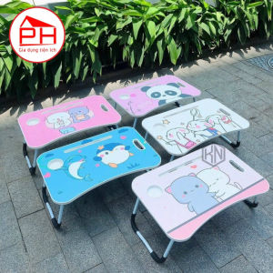 Bàn học gấp gọn bàn xếp gọn học sinh nhựa cao cấp hình dễ thương có khe để điện thoại bàn làm việc - Gia dụng Phước Hòa