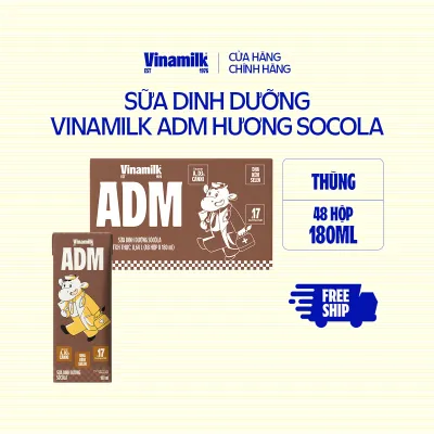 Thùng 48 Hộp Dinh Dưỡng Vinamilk ADM Socola 180ml