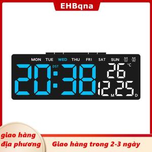 [COD] EHBqna 3PF Ship within 24 hours Đồng hồ treo tường kỹ thuật số dẫn đồng hồ báo thức lớn hiển thị bảng đồng hồ treo tường đa chức năng nhiệt độ ngày lịch nhà 12 24h điều khiển bằng giọng nói degital cho phòng ngủ phòng khách trang trí nhà