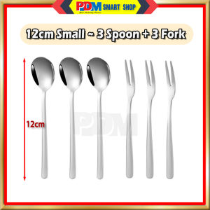 PDM Premium 304 Stainless Steel Korean Long Spoon and Fork Korean Tableware Cutleries Set 6 pieces set 韩式汤匙叉