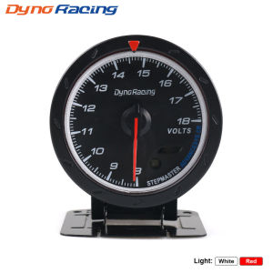 Dynoracing 60MM Car Voltmeter 8-18V Voltage Gauge Red & White Lighting Volt Gauge Meter For 12V Car
