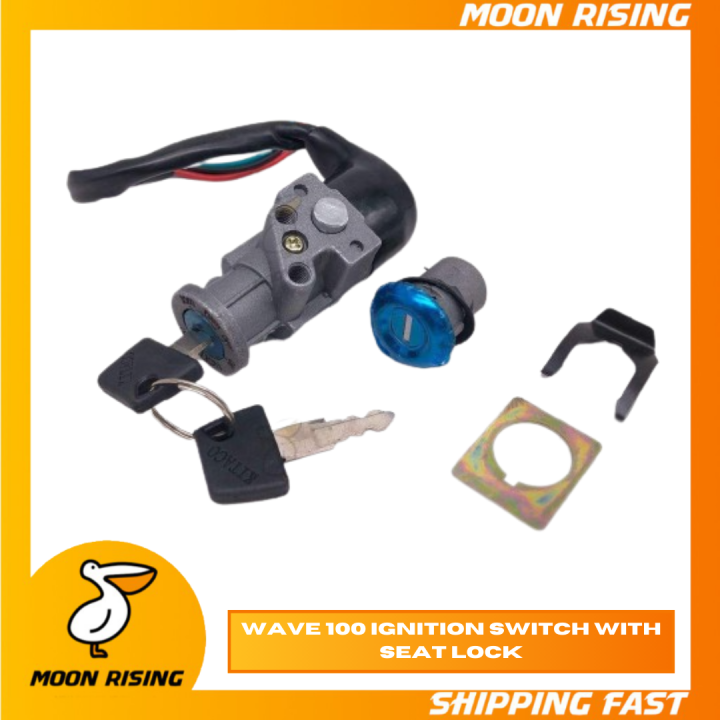 Image showcasing WAVE 100 IGNITION SWITCH WITH SEAT LOCK 6 PIN MAIN SWITCH MOTORCYCLE ...