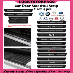 1set 4pcs 5D Carbon fiber leather door sill Strip Anti Scratch Car Door Step Sticker Protector DIY Car Accessories Decoration Toyota Nissan Mazda Mercedes BMW Subaru Volkswagen Kia Motors Hyundai AMG GTI Fujiwara藤原とうふ店