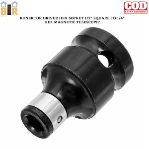DRIVER HEX SOCKET ADAPTOR KONEKTOR 1/2" SQUARE TO 1/4" HEX MAGNETIC TELESCOPIC