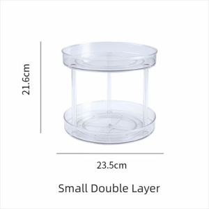 360 degree rotating tray transparent kitchen seasoning storage rack cosmetics storage rack anti slip turntable