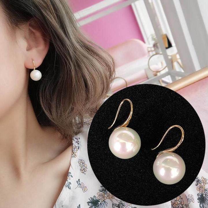 【PrettySet】Fashion 1 Pair Women Lady Elegant Pearl Crystal Rhinestone