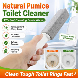 1Pcs Toilet Cleaner Pumice Stone Stick Heavy Duty Bathroom Cleaning Brush Remove Yellow Stains Rust Dirt Pumice Stone Toilet Bowl Cleaner Natural Stone Scrubber Bathroom Deep Cleaning Tool For Home