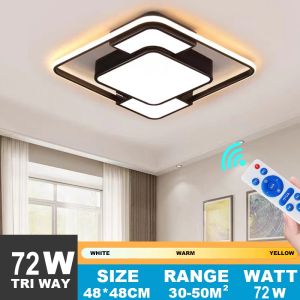 Lampu Plafon LED 72W lampu plafon minimalis Ceiling Lampu Lampu Plafon 3 Warna LED Modern Minimalis