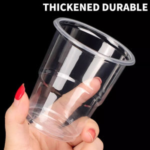 50 Pcs Disposable Cup Plastic Cup Transparent Household Tea Cup Drinking High Temperature Resistant Thickened Water Cup