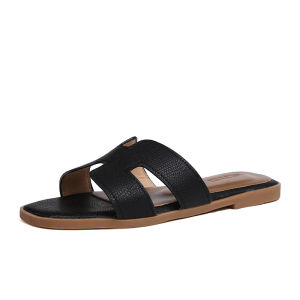 YOTO New Slippers Flat Leather Square Slippers High Quality Sandals For Women