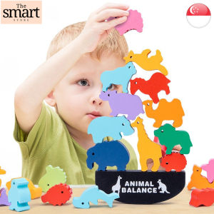 [SG SELLER] Balance Blocks Toys Wooden Animal Children Montessori Board Games Educational