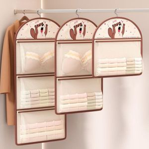 DNFIWN3 Mesh Underwear Socks Storage Bag Cartoon 1/2/3 Layer Socks Storage Hanging Bag Multifunctional Large Capacity Clothing Storage Bags for Home