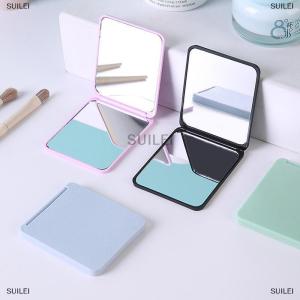 [COD] PkYeG กระจกแต่งหน้าสี่เหลี่ยมขนาดเล็กพับได้กระจกพกพาได้กระจกเครื่องสำอางขนาดกะทัดรัดสองด้าน