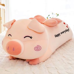 60-160cm Pig Long Plush Toy Cute Pig Doll Large Size Extra Soft Long Pillow for Seeping Birthday Gift For Kids Girl长条猪公仔抱枕