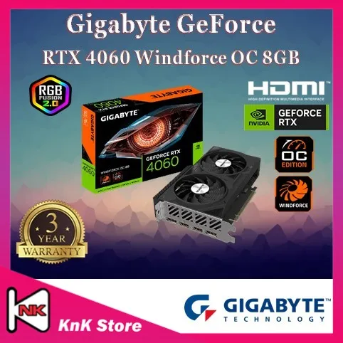 GIGABYTE GeForce RTX 4060 Windforce 8G GDDR6 Graphic Card