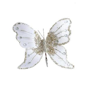Foam Cloth Butterfly Ornament 25Cm Glittering Wing Christmas Tree Hanging Decoration For Fireplaces Doorway Display