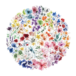 50Pcs Leaf Flower Sticker Water Resistant PET Decorative Sticker for Scrapbooking Journal Phone Case Laptop Guitar