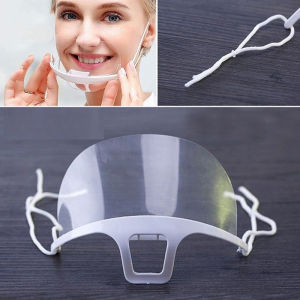 30pcs Reusable Plastic Clear Mask Sanitary Food Service Mouth and Nose Mask Kitchen Hygienic Mask