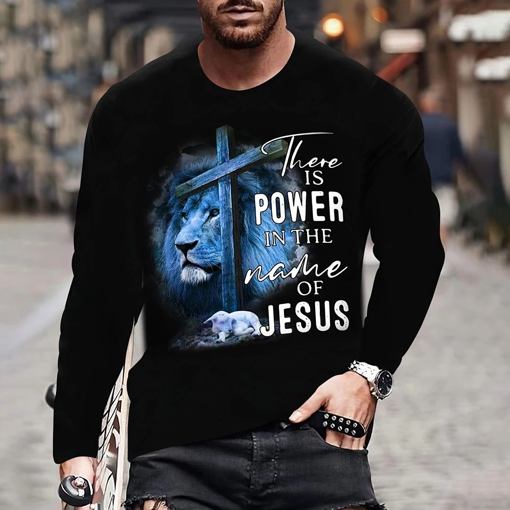 HUYT [Local Stock] Christmas Halloween Fashion Jesus Cross Pattern T ...