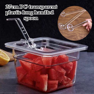 27cm Plastic Transparent Long Handled Spoon/Powder Spoon/Long Handle Coffee Teaspoon/ Fruit Spoon