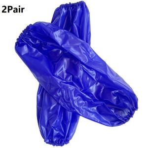 2pair Manset Lengan Tangan PVC Sleeves Tangan Anti Air Minyak Arm Sleeve Cover Celemek Pelindung Lengan